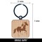 Running American Paint Horse Engraved Wood Square Keychain Tag Charm
